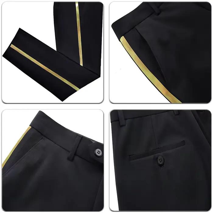 Pantalon de costume noir pour hommes