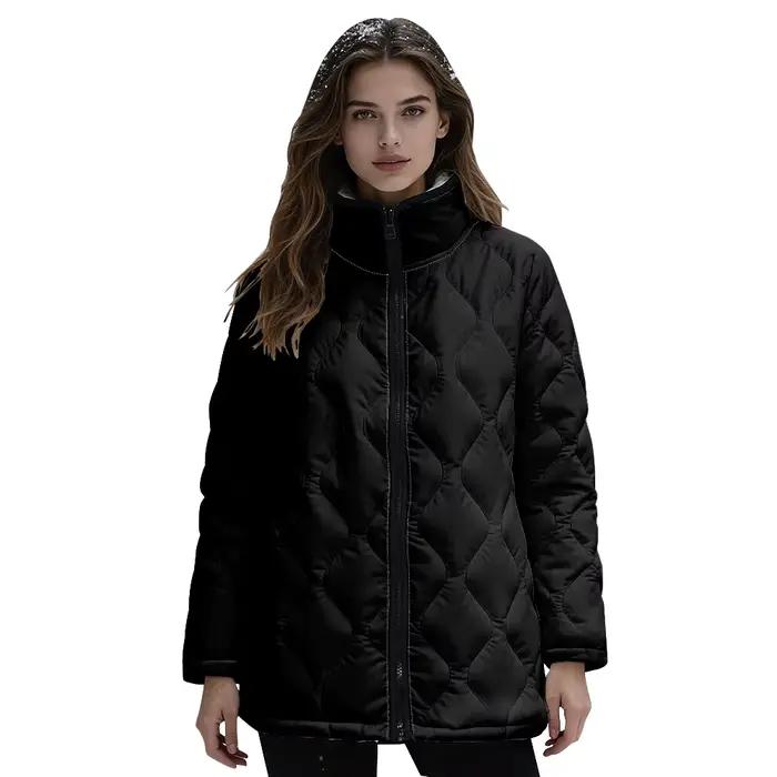 Veste matelassée SOSHIRL élégante avec col montant et fermeture éclair pour femmes, idéale pour les occasions hivernales et quotidiennes