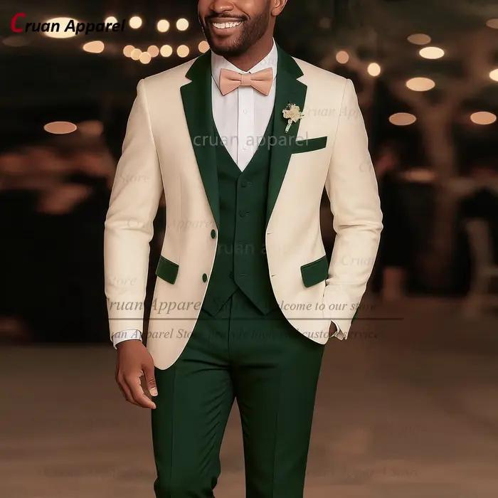 Ensemble de costume décontracté et élégant pour homme, polyester et rayonne, personnalisable, adapté aux quatre saisons, pour mariage et soirées de gala