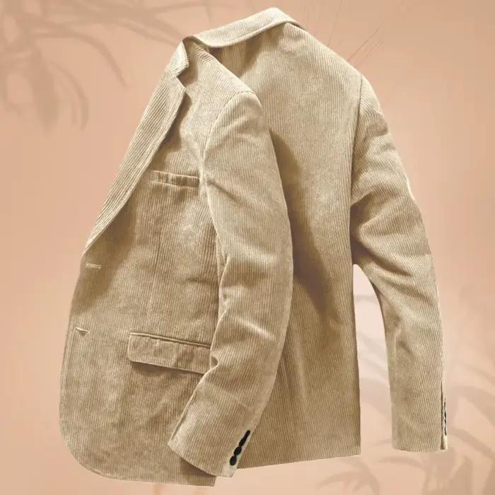 Veste de costume en velours côtelé pour hommes