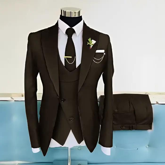Costume Bleu Royal Formel en Laine pour Hommes Occasions Spéciales Tailles XS à 5XL Couleurs Blanc Bleu Ciel Bleu Royal Beige Bleu Blanc Marine Bourgogne Brun Champagne Gris Foncé Jaune Kaki Lavande ```