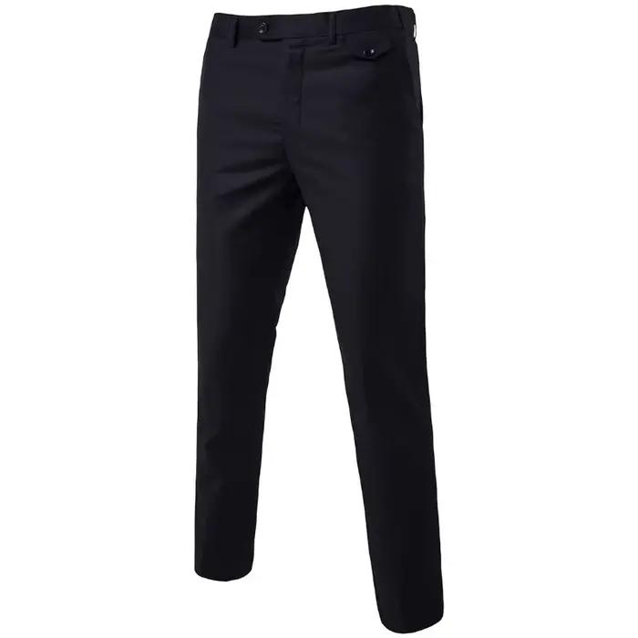 Pantalon de costume ajusté noir pour hommes