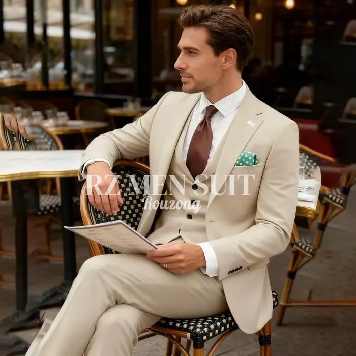 Costume homme 3 pièces coupe slim pour mariage cérémonie bal et occasions d'affaires polyvalent élégant à offrir pour homme