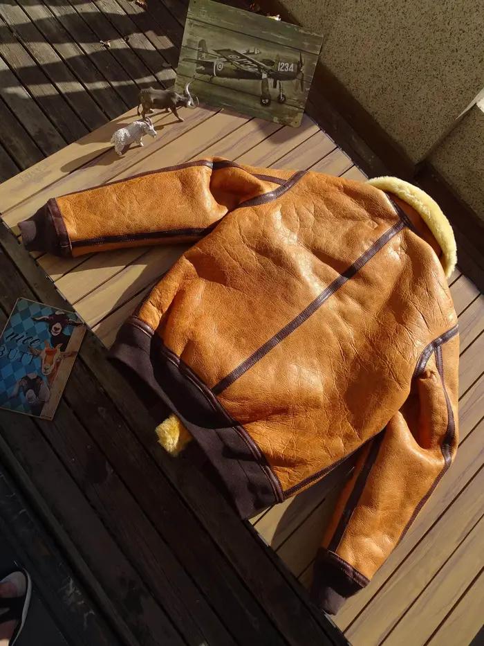 Veste en peau de mouton véritable pour homme