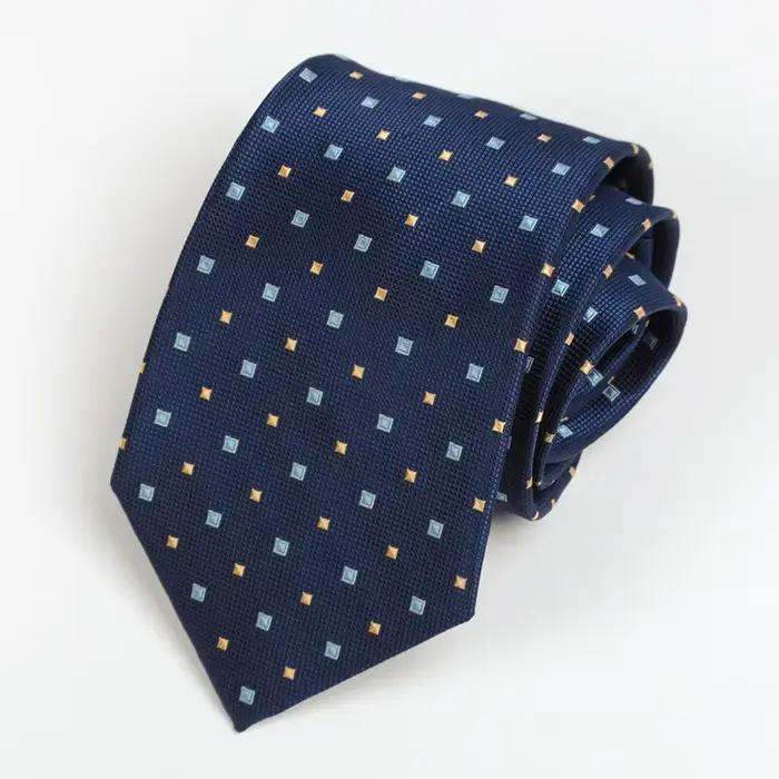 Cravate de Costume Professionnel Motif à Pois Bleu 8cm Nouveau Style Accessoire Masculin Chic Occasions Spéciales