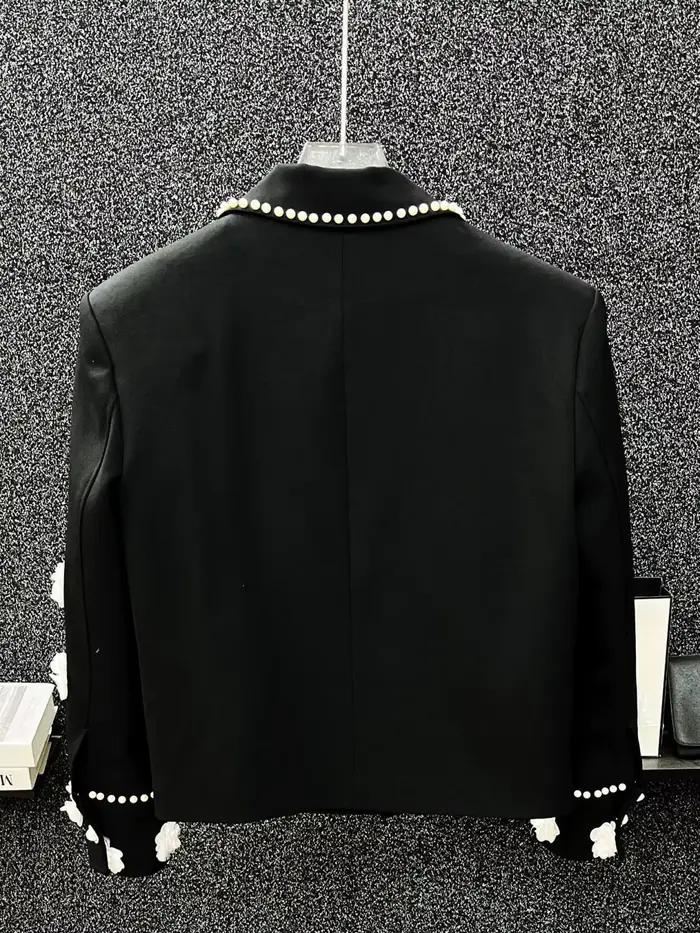 Veste à revers avec des Appliques de fleurs pour homme
