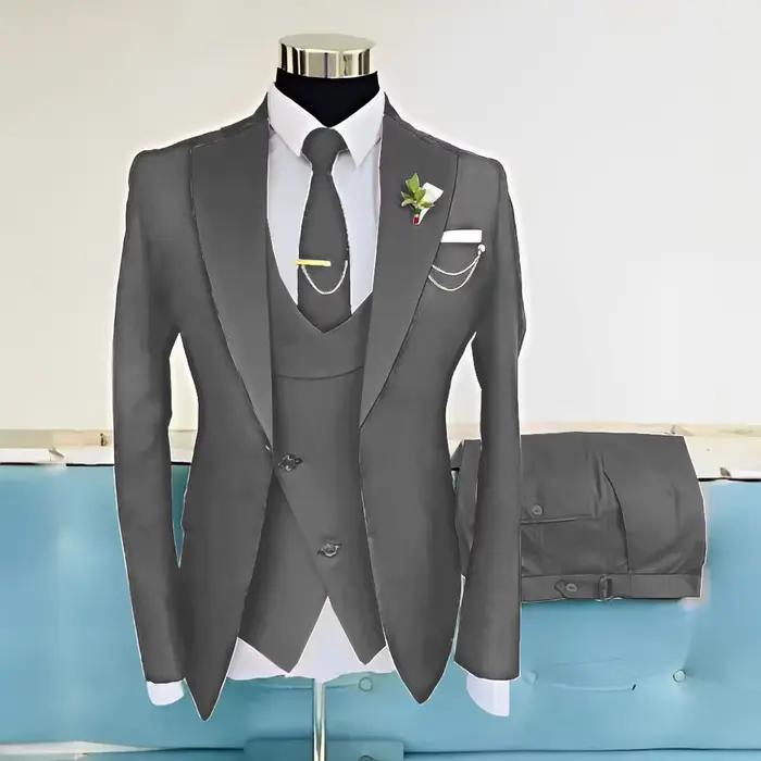 Costume Bleu Royal Formel en Laine pour Hommes Occasions Spéciales Tailles XS à 5XL Couleurs Blanc Bleu Ciel Bleu Royal Beige Bleu Blanc Marine Bourgogne Brun Champagne Gris Foncé Jaune Kaki Lavande ```