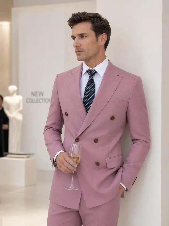 Nouveau costume rose pour homme 2026