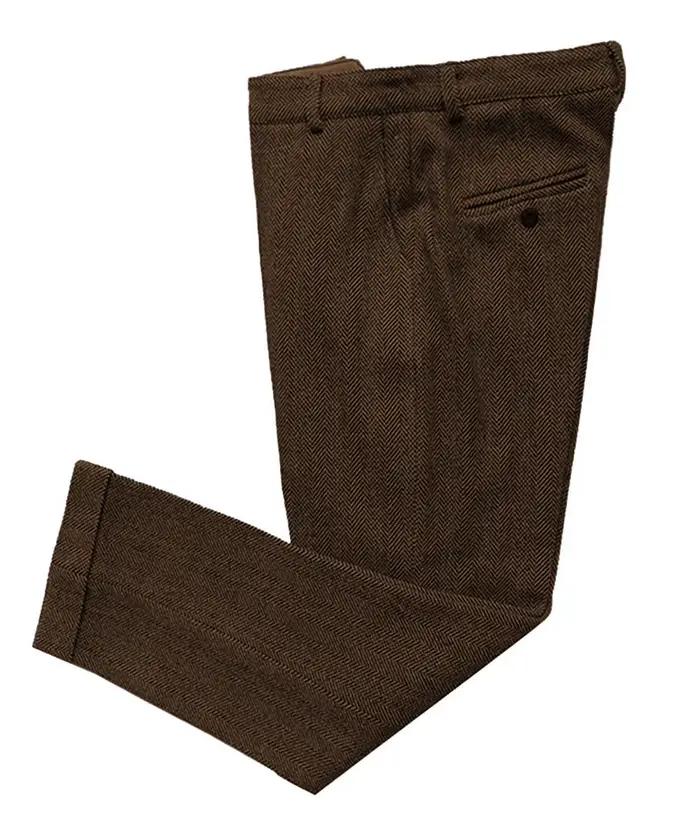 Costume tweed à chevrons pour hommes, décontracté, élégant, pour mariages et cérémonies formelles