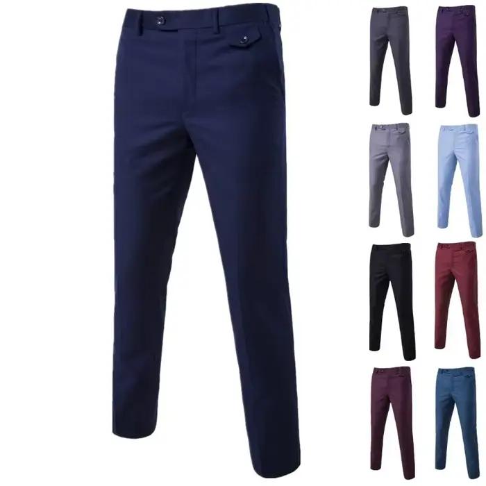 Pantalon de costume ajusté noir pour hommes