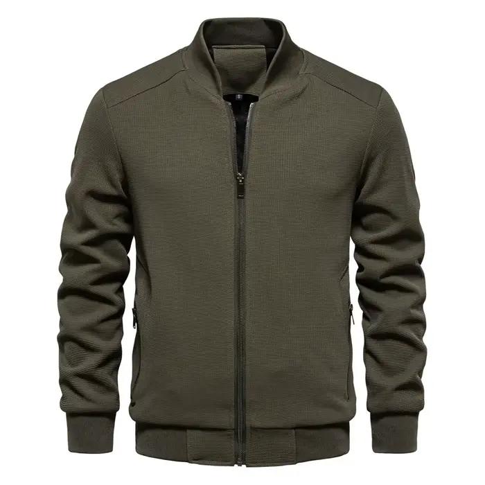Veste d'hiver homme robuste à col montant pour randonnée et protection extérieure en polyester décontracté