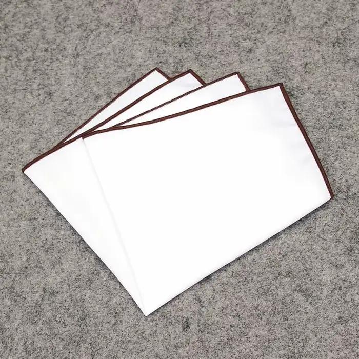 Mouchoir de poche en coton blanc pour hommes