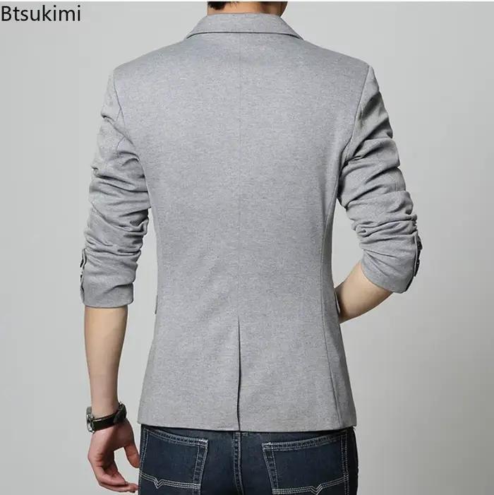 Veste de Costume Classique Homme 2026 – Blazer Slim Uni à Bouton Unique pour Affaires et Tenues Décontractées – Haut