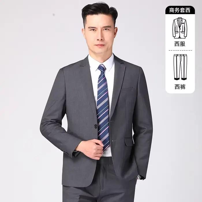 Robe de mariage de marié de travail professionnel imbibée pour hommes, blazer et pantalon, document solide, mode d'affaires, grande taille, meilleur homme imbibé