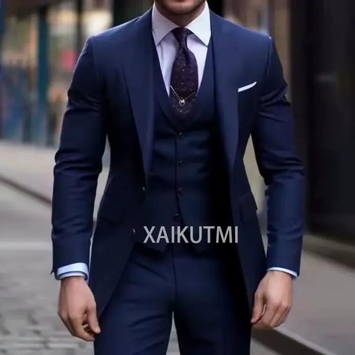 Costume 3 Pièces Bleu Marine pour Homme