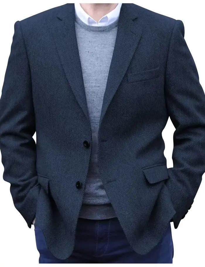 Blazer décontracté à chevrons pour hommes