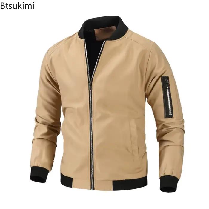 Veste décontractée homme 2026 polyvalente pour printemps automne hiver sport club casual journée quotidienne fête polyester manche côtelée fermeture éclair