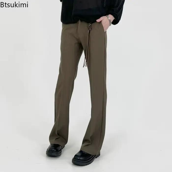 Pantalon de costume vintage homme ample décontracté coupe évasée printemps automne style y2k streetwear quatre saisons occassions décontractées