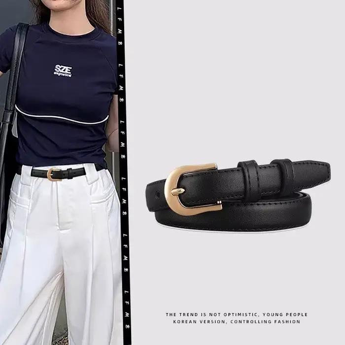 Ceinture d'été marron avec détails raffinés pour pantalon western