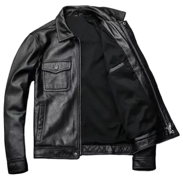 Blouson en cuir PU pour homme style American Retro vestes pour hommes vêtements d'extérieur occassions spéciales automne hiver polyester robuste et élégant