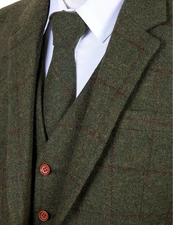 Costumes marron en Tweed pour hommes