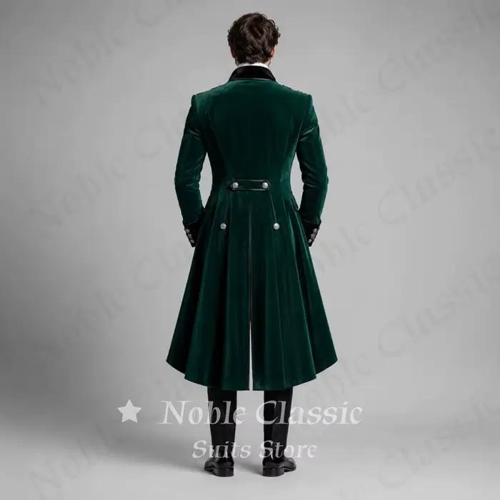 Veste de smoking homme en velours vert foncé