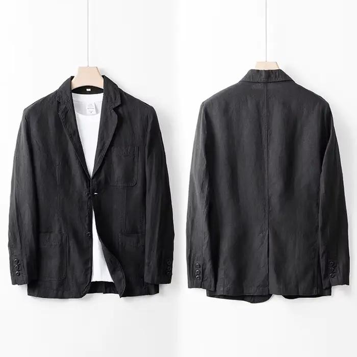 Veste de costume en lin pour homme décontractée et élégante pour l'été et le printemps occassions spéciales faire du shopping détente événements formels