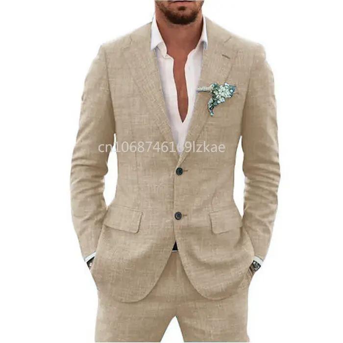 Costume élégant et décontracté en polyester pour homme, style moderne, col à revers imbibé, simple boutonnage, adapté aux quatre saisons, occasions professionnelles