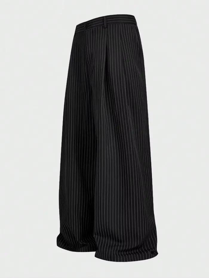 Pantalon de costume rayé décontracté pour hommes