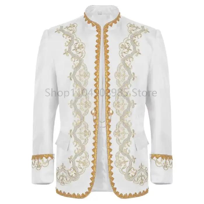 Veste de robe de cour incrustée d'or pour hommes
