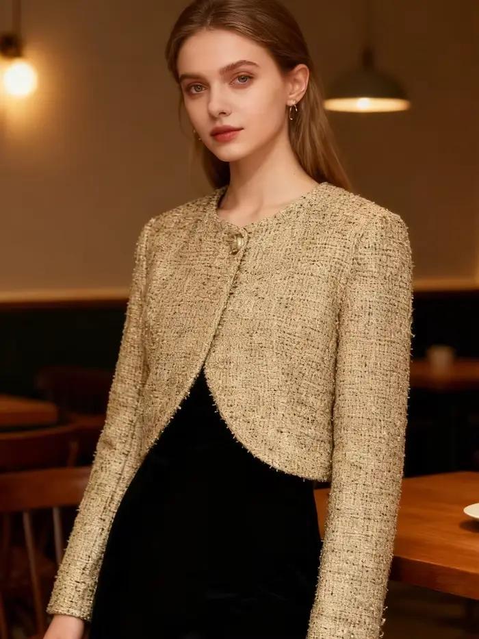 Veste Chic en fil métallique de Style Tweed