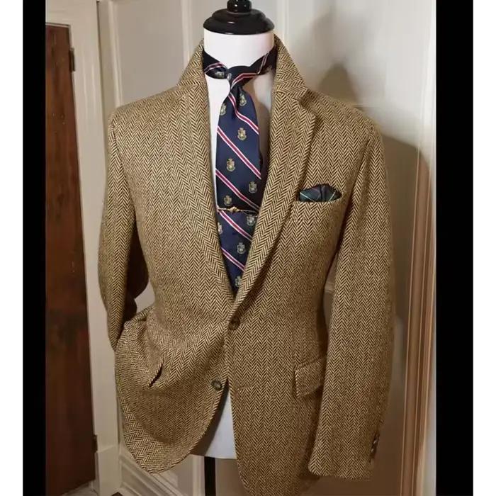 Blazer en tweed à chevrons pour homme