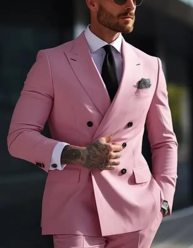 Costumes de mariage sur mesure à double boutonnage pour hommes