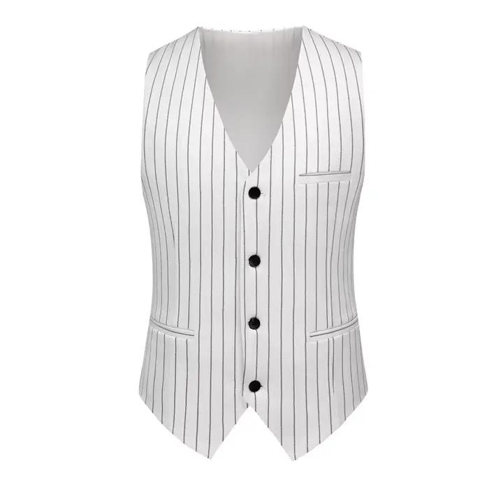 Gilet de costume à rayures rouges pour hommes