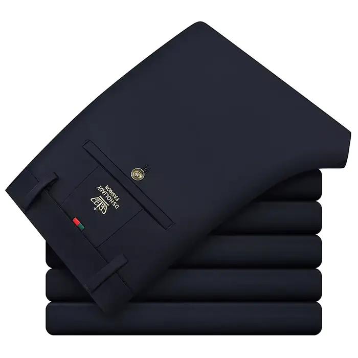 Pantalon de Costume Homme Tendance Couleur Unie Polyvalent et Ajusté