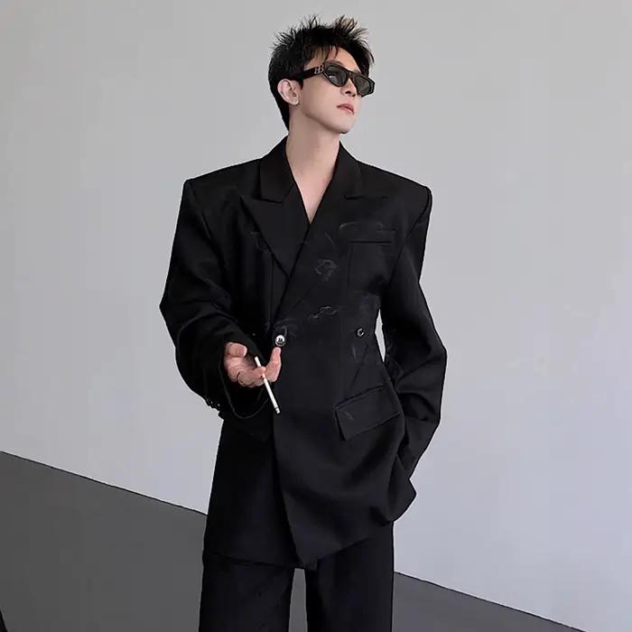 Veste de costume décontractée noire pour homme
