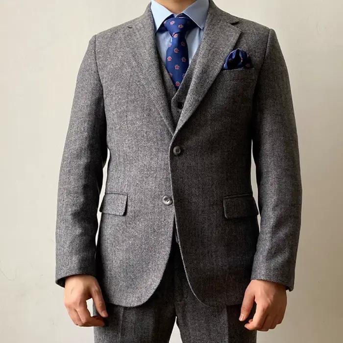 Nouvel ensemble de costume grande taille pour hommes avec motif à chevrons
