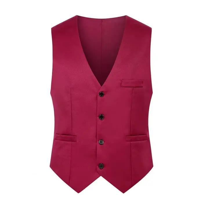 Hommes costume gilet simple boutonnage bouton fermeture