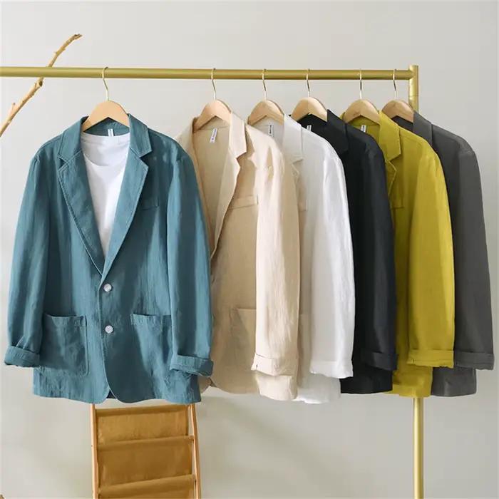 Veste de costume en lin pour hommes