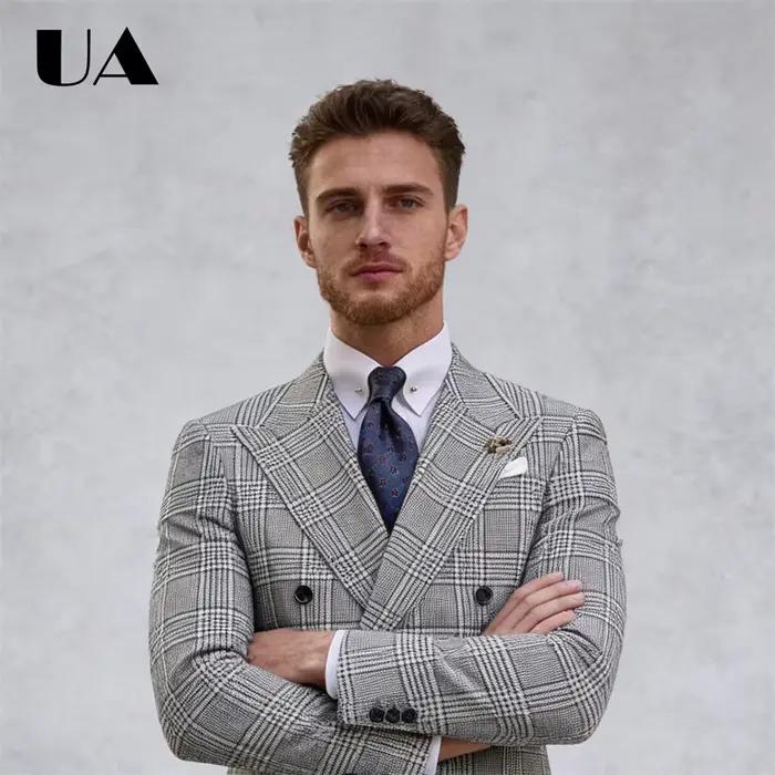 Costume formel rétro à carreaux pour homme, veste et pantalon de smoking, XXS-7XL, pour cérémonies, mariages, réceptions diplomatiques et soirées romantiques