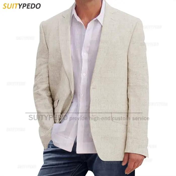 Blazers en lin bleu pour hommes