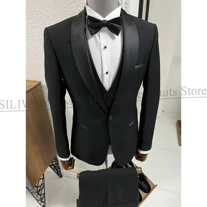 Costumes Noirs 3 Pièces pour Homme