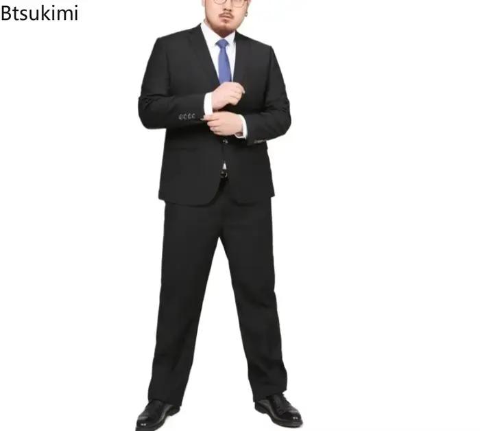 Ensemble deux pièces costume et pantalon de couleur unie pour homme