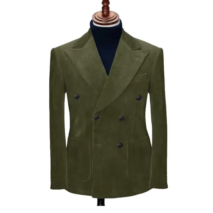 Costume Double boutonnage en velours côtelé pour hommes