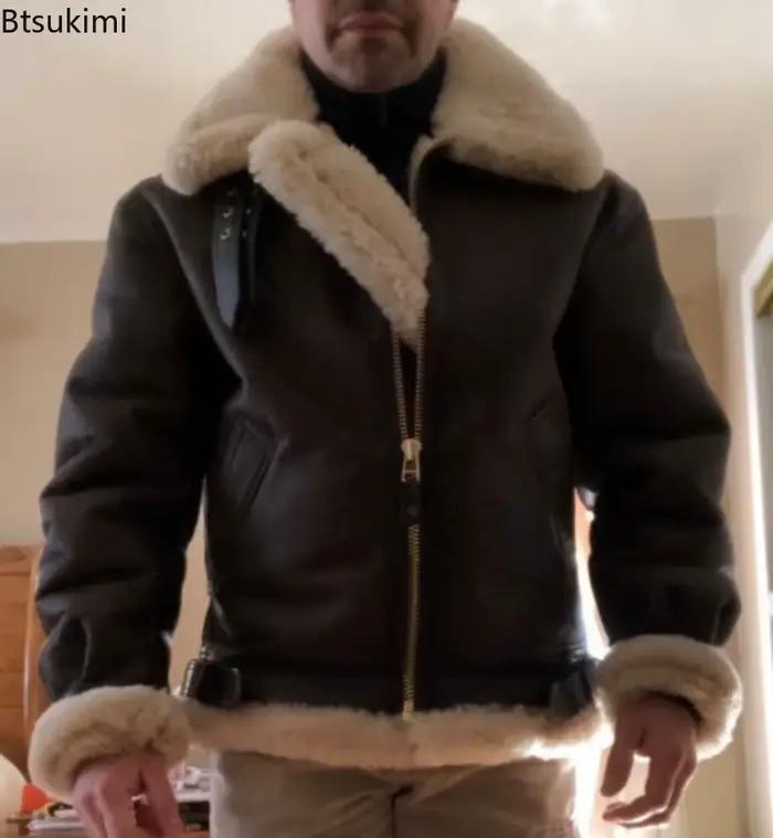 Vestes d'hiver en cuir pour hommes