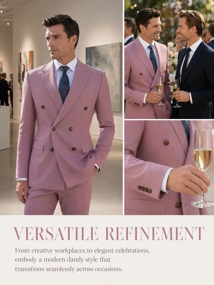 Nouveau costume rose pour homme 2026