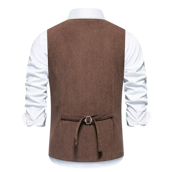 Gilet vintage en velours côtelé pour hommes