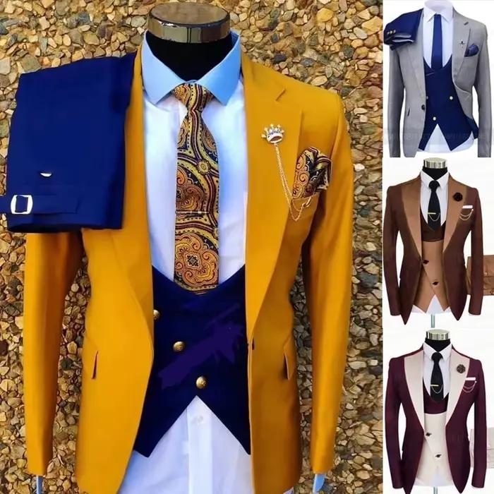 Costume de mariage sur mesure pour homme gris et bleu royal élégant pour occasions spéciales et événements professionnels