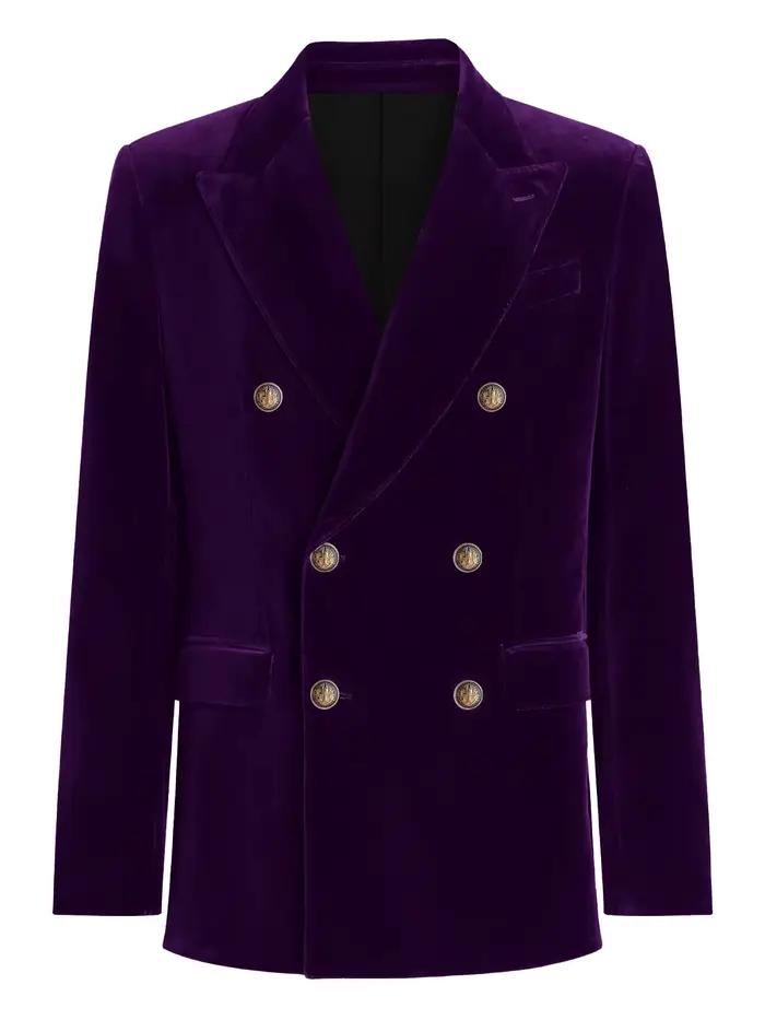 Blazer en velours bordeaux pour hommes
