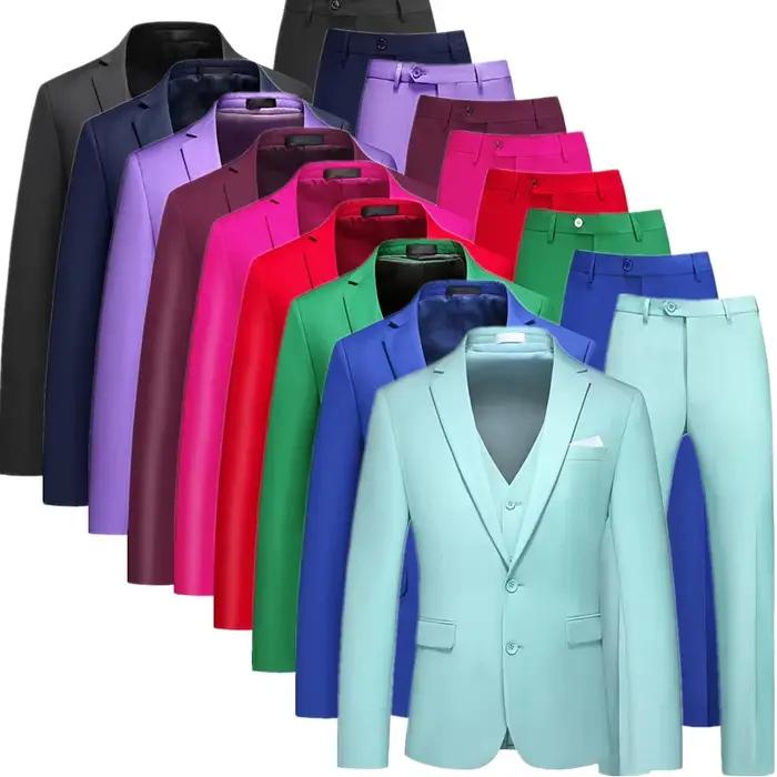 Costume vert pour hommes Qj cinga style safari avec gilet et pantalon pour mariage et occasions formelles polyester ajustement mince taille M-6XL